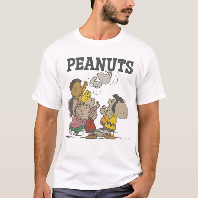 Jordnötter Snoopy och vänner - tillsammans är det  T Shirt (Framsida)