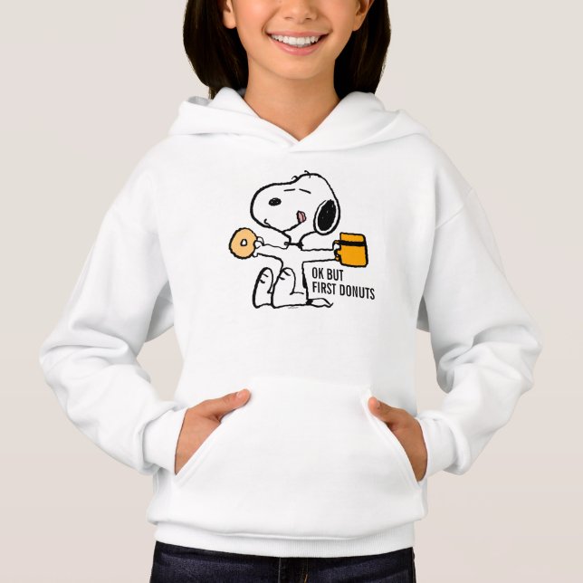 Jordnötter | Snoopy OK, första kaffe T Shirt (Framsida)