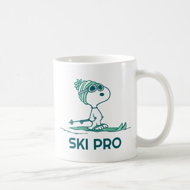 Jordnötter | Snoopy on Skis Kaffemugg (Höger)