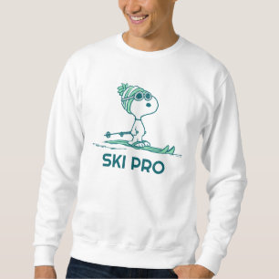 Jordnötter Snoopy on Skis Lång Ärmad Tröja