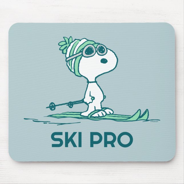 Jordnötter | Snoopy on Skis Musmatta (Framsidan)