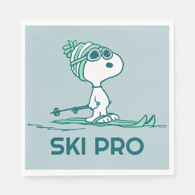 Jordnötter | Snoopy on Skis Pappersservett (Framsidan)
