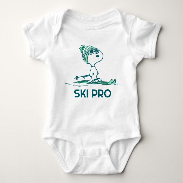 Jordnötter | Snoopy on Skis T Shirt (Framsida)