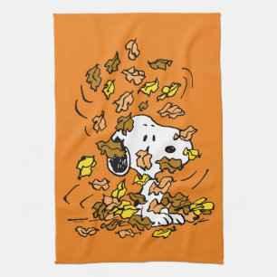 Jordnötter   Snoopy Pile of Löv Kökshandduk