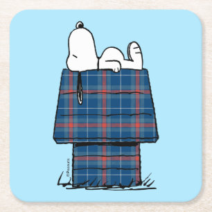 Jordnötter   Snoopy Play Flanals Hund House Underlägg Papper Kvadrat
