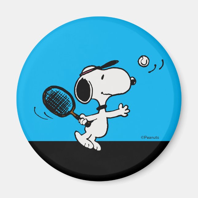 Jordnötter | Snoopy Plays Tennis Magnet (Framsidan)