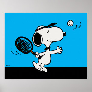 Jordnötter Snoopy Plays Tennis Poster