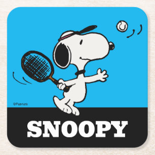 Jordnötter   Snoopy Plays Tennis Underlägg Papper Kvadrat