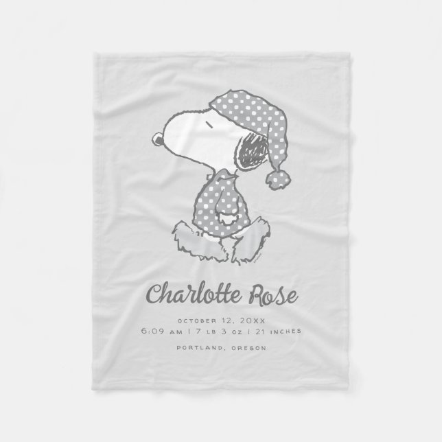 Jordnötter | Snoopy Polka Dot Pajamas Baby Fleecefilt (Framsidan)