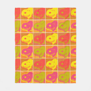 Jordnötter   Snoopy Pop Art Mönster Fleecefilt