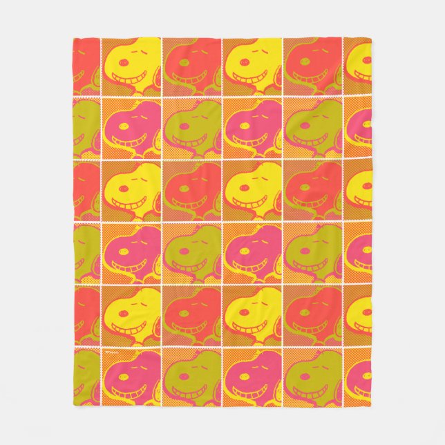 Jordnötter | Snoopy Pop Art Mönster Fleecefilt (Framsidan)