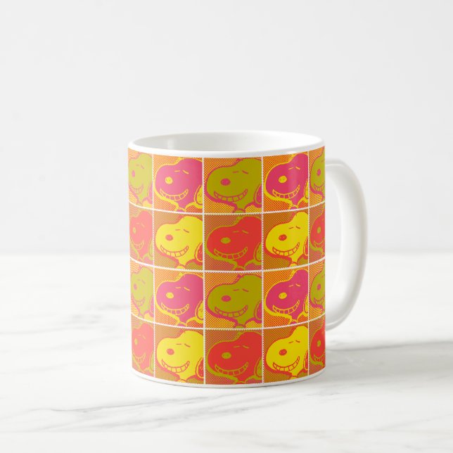Jordnötter | Snoopy Pop Art Mönster Kaffemugg (Framsida höger)
