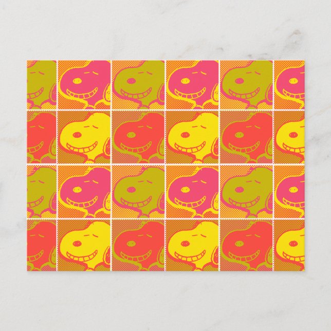 Jordnötter | Snoopy Pop Art Mönster Vykort (Framsida)