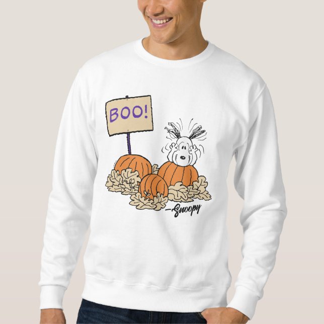 Jordnötter | Snoopy Pumpkin Patch Boo! Lång Ärmad Tröja (Framsida)