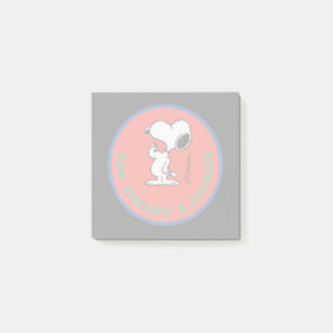 Jordnötter   Snoopy Raw Strength & Courage Badge Post-it Block