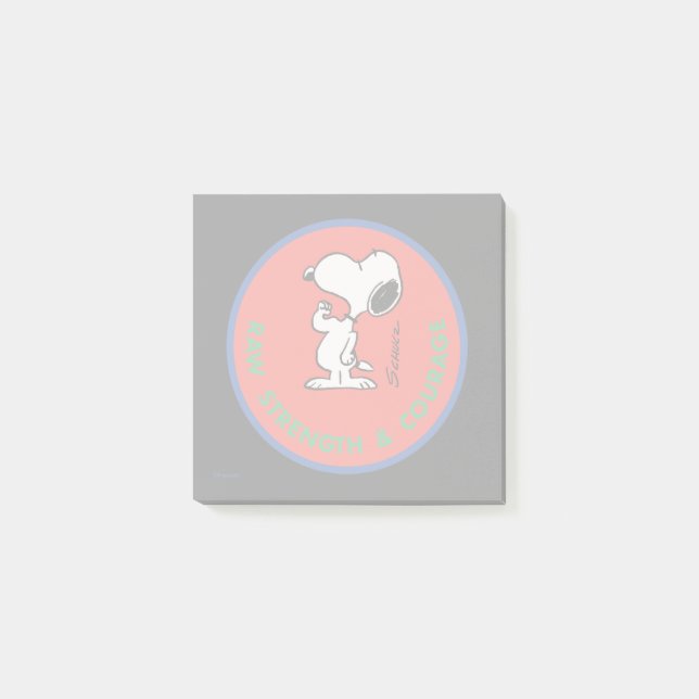 Jordnötter | Snoopy Raw Strength & Courage Badge Post-it Block (Framsida)