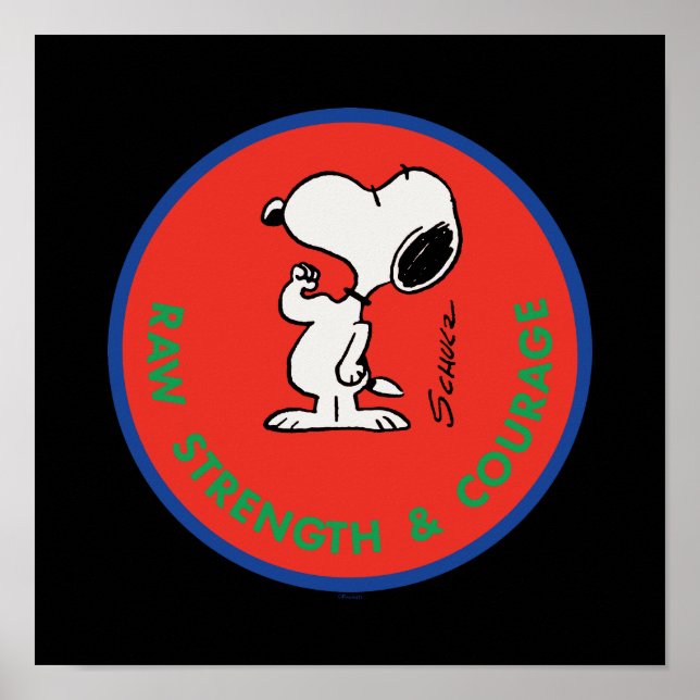 Jordnötter | Snoopy Raw Strength & Courage Badge Poster (Framsidan)