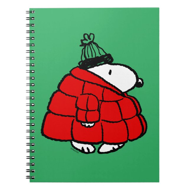 Jordnötter | Snoopy Red Puffer Jacka Anteckningsbok (Framsidan)