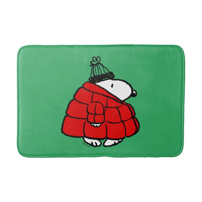 Jordnötter | Snoopy Red Puffer Jacka Badrumsmatta (Framsidan)
