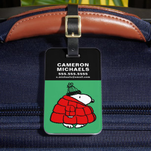 Jordnötter Snoopy Red Puffer Jacka Bagagebricka