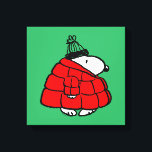 Jordnötter | Snoopy Red Puffer Jacka Canvastryck<br><div class="desc">Kolla in den här roligten med jordnötsdesign med Snoopy i sin röda puffa vintertid jacka.</div>