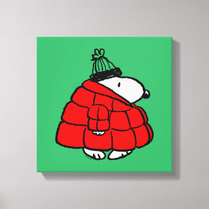 Jordnötter   Snoopy Red Puffer Jacka Canvastryck
