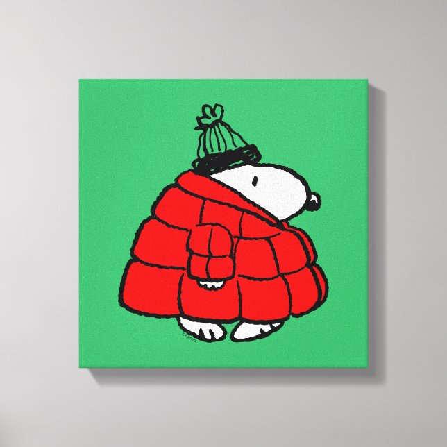 Jordnötter | Snoopy Red Puffer Jacka Canvastryck (Framsida)