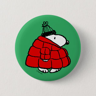 Jordnötter   Snoopy Red Puffer Jacka Knapp