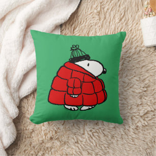 Jordnötter   Snoopy Red Puffer Jacka Kudde