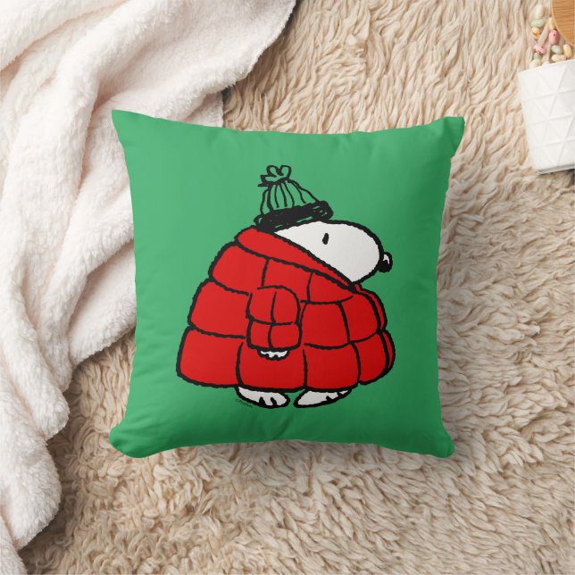 Jordnötter | Snoopy Red Puffer Jacka Kudde (Filt)