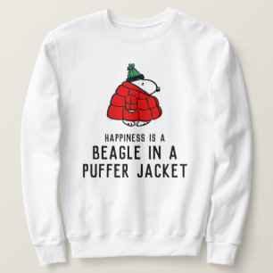 Jordnötter Snoopy Red Puffer Jacka Lång Ärmad Tröja