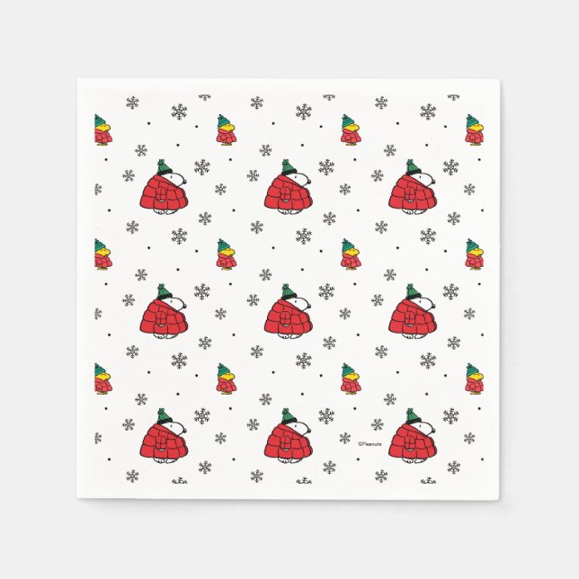 Jordnötter | Snoopy Red Puffer Jacka Pappersservett (Framsidan)