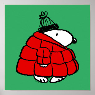 Jordnötter Snoopy Red Puffer Jacka Poster