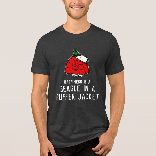 Jordnötter | Snoopy Red Puffer Jacka T Shirt (Framsida)