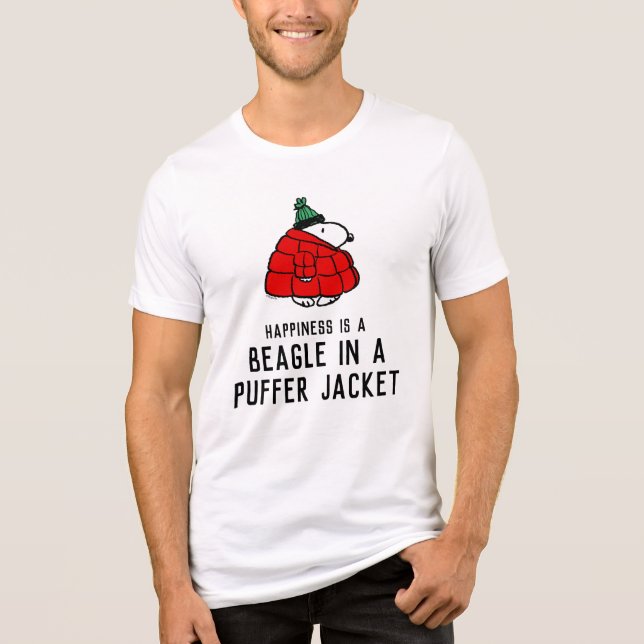 Jordnötter | Snoopy Red Puffer Jacka T Shirt (Framsida)