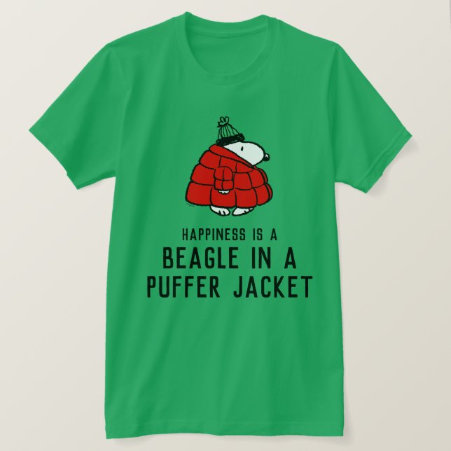 Jordnötter | Snoopy Red Puffer Jacka T Shirt (Design framsida)