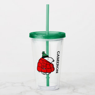 Jordnötter Snoopy Red Puffer Jacka Take Away Mugg