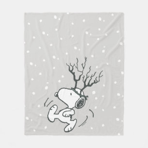 Jordnötter   Snoopy Reindeer Fleecefilt