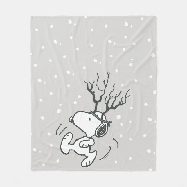 Jordnötter | Snoopy Reindeer Fleecefilt (Framsidan)