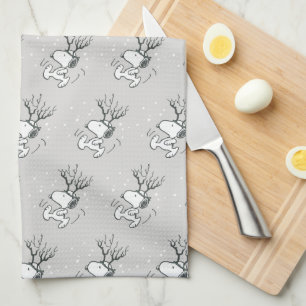 Jordnötter   Snoopy Reindeer Kökshandduk