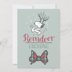 Jordnötter Snoopy Reindeer Korsande jul Julkort