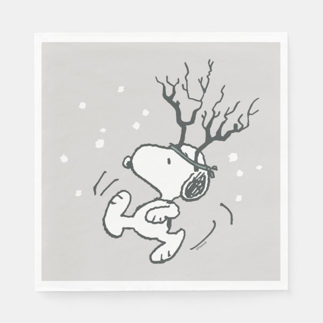 Jordnötter | Snoopy Reindeer Pappersservett (Framsidan)