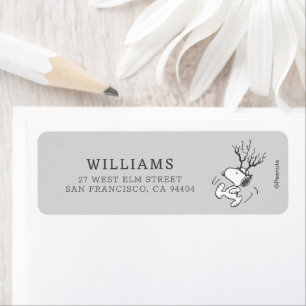 Jordnötter   Snoopy Reindeer Returadress Etikett