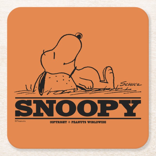 Jordnötter | Snoopy Rest Break Underlägg Papper Kvadrat (Framsidan)