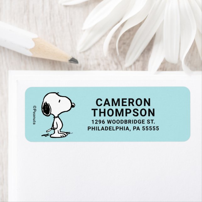 Jordnötter | Snoopy Returadress Etikett (Insitu)