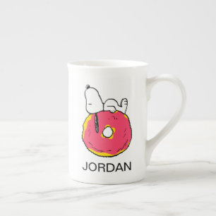 Jordnötter Snoopy Rosa Donut Benporslin Mugg