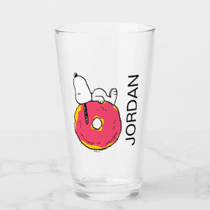 Jordnötter Snoopy Rosa Donut Glaskopp