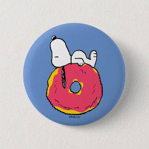 Jordnötter   Snoopy Rosa Donut Knapp