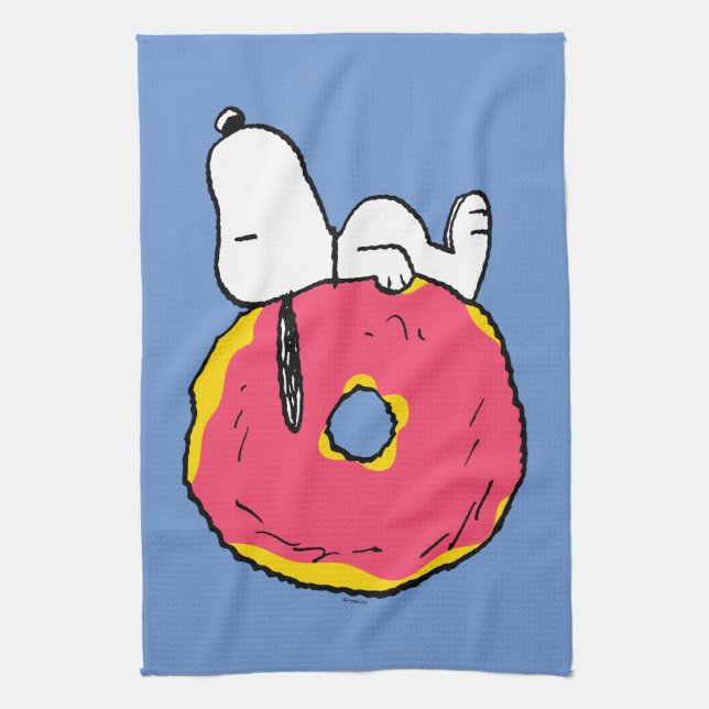 Jordnötter | Snoopy Rosa Donut Kökshandduk (Vertikal)