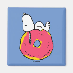 Jordnötter   Snoopy Rosa Donut Magnet